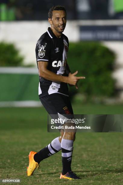 Nene of Vasco celebrates a scored goal against Fluminense during a match between Vasco and Fluminense part of Brasileirao Series A 2017 at Sao...