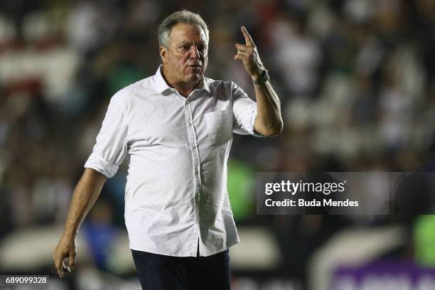 Head coach Abel of Fluminense reacts after a match between Vasco and Fluminense part of Brasileirao Series A 2017 at Sao Januario Stadium on May 27,...