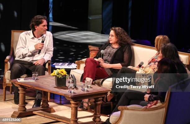 Tara Cash, Cindy Cash, Kathy Cash and Rosanne Cash speak during "Becoming Our Father: Johnny Cash's Daughters in Conversation" at Country Music Hall...