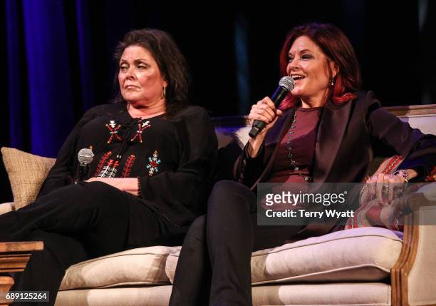 Kathy Cash and Rosanne Cash speak with Country Music Hall of Fame and Museum's Peter Cooper during "Becoming Our Father: Johnny Cash's Daughters in...