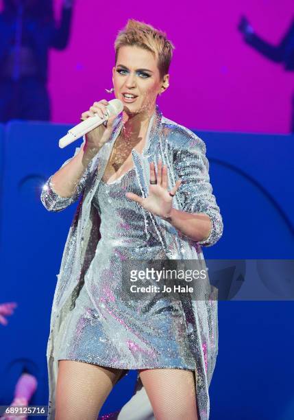 Katy Perry headlines and performs on stage on Day 1 of BBC Radio 1's Big Weekend 2017 at Burton Constable Hall on May 27, 2017 in Hull, United...