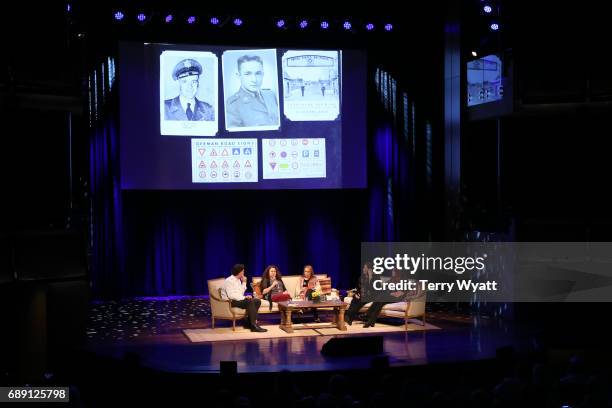 Tara Cash, Cindy Cash, Kathy Cash and Rosanne Cash speak during "Becoming Our Father: Johnny Cash's Daughters in Conversation" at Country Music Hall...