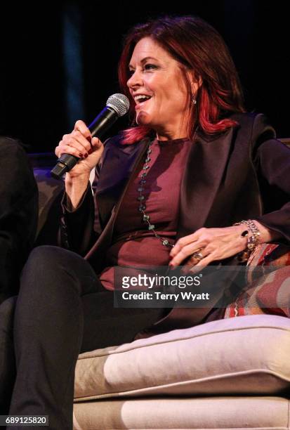 Singer-songwriter Rosanne Cash speaks with Country Music Hall of Fame and Museum's Peter Cooper during "Becoming Our Father: Johnny Cash's Daughters...