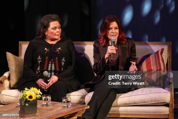 Kathy Cash and Rosanne Cash speak with Country Music Hall of Fame and Museum's Peter Cooper during "Becoming Our Father: Johnny Cash's Daughters in...