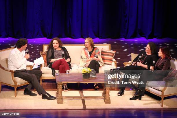 Tara Cash, Cindy Cash, Kathy Cash and Rosanne Cash speak during "Becoming Our Father: Johnny Cash's Daughters in Conversation" at Country Music Hall...