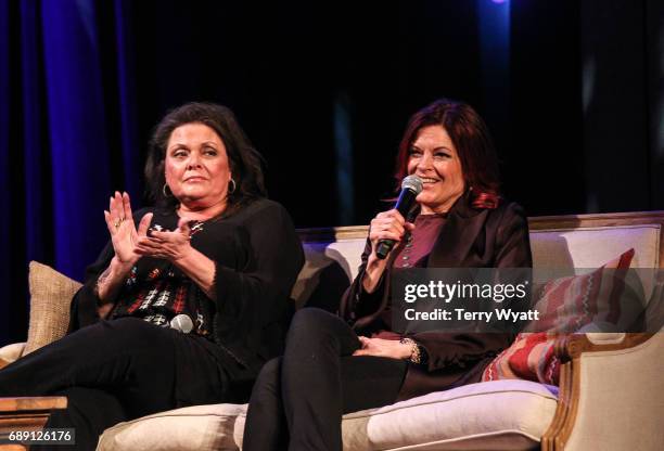 Kathy Cash and Rosanne Cash speak with Country Music Hall of Fame and Museum's Peter Cooper during "Becoming Our Father: Johnny Cash's Daughters in...