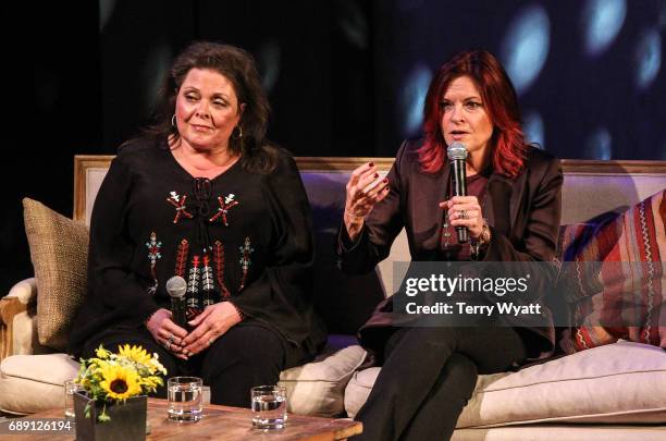 Kathy Cash and Rosanne Cash speak with Country Music Hall of Fame and Museum's Peter Cooper during "Becoming Our Father: Johnny Cash's Daughters in...