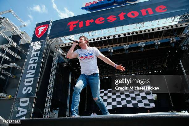 Dustin Lynch performs at the Firestone Legends Day concert at Indianapolis Motor Speedway on May 27, 2017 in Indianapolis, Indiana.