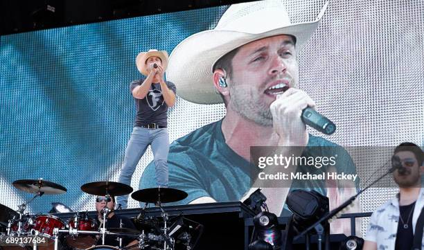 Dustin Lynch performs at the Firestone Legends Day concert at Indianapolis Motor Speedway on May 27, 2017 in Indianapolis, Indiana.