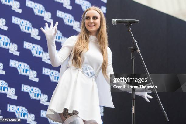 Cosplayer takes part in the Cosplay Contest on day one of the Heroes and Villians Convention at Olympia London on May 27, 2017 in London, England.