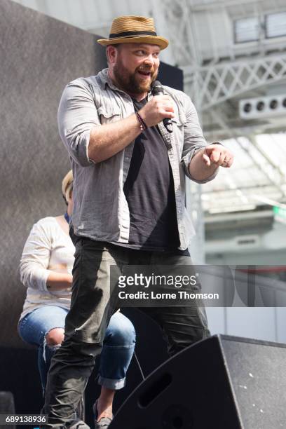Drew Powell takes part in the Gotham panel, on day one of the Heroes and Villians Convention at Olympia London on May 27, 2017 in London, England.