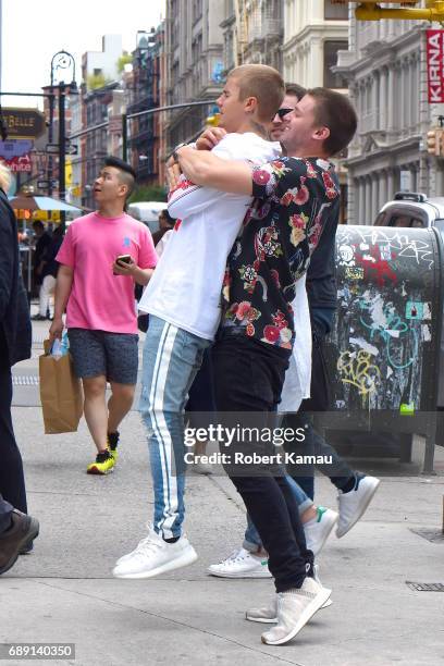 Justin Bieber and Patrick Schwarzenegger seen in SoHo on May 27, 2017 in New York City.