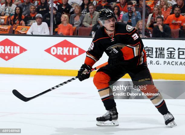 Jakob Silfverberg of the Anaheim Ducks skates against the Nashville Predators in Game Five of the Western Conference Final during the 2017 NHL...