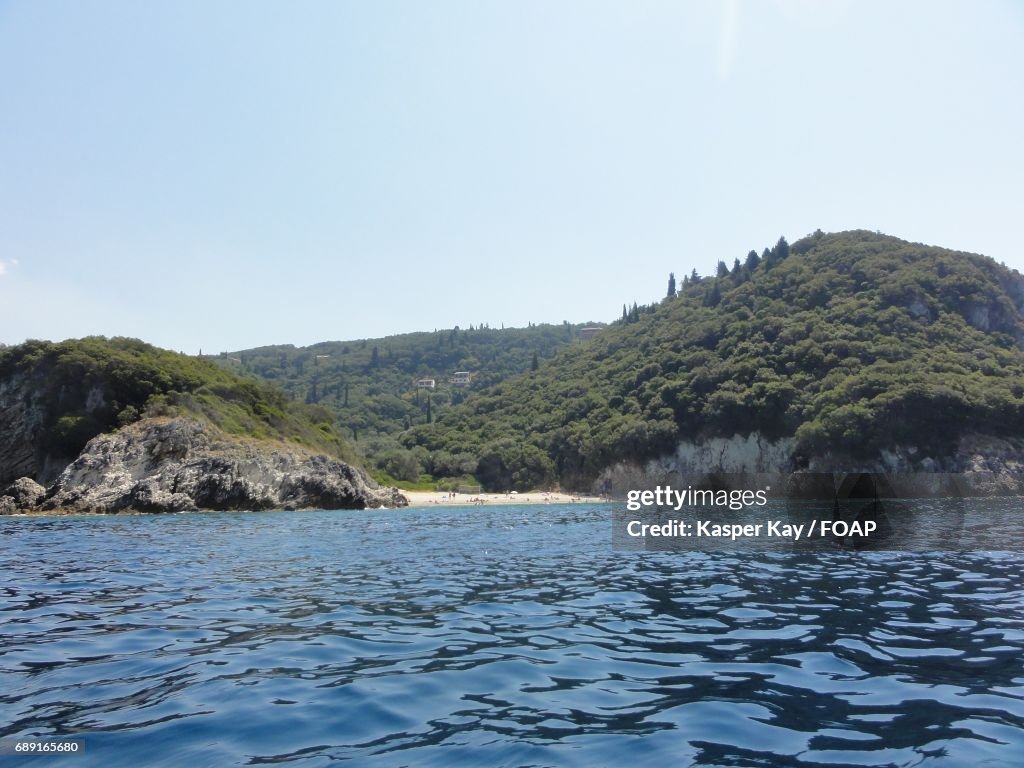 Landscape view of mountains and sea