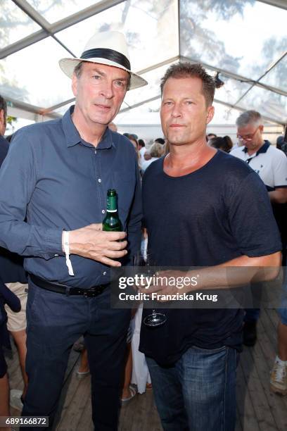 Herbert Knaup and Til Schweiger during Til Schweiger's opening of his 'Barefoot Hotel' on May 28, 2017 in Timmendorfer Strand, Germany.