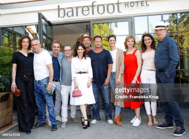 Groupshot with Til Schweiger and his guests during Til Schweiger's opening of his 'Barefoot Hotel' on May 28, 2017 in Timmendorfer Strand, Germany.
