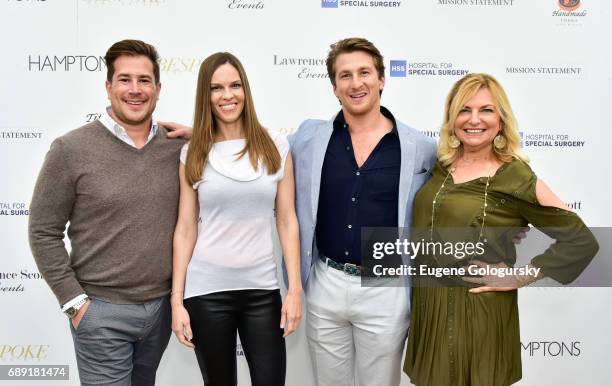 Zach Vichinsky, Hilary Swank, Cody Vichinsky, and Debra Halpert attend the Hamptons Magazine Memorial Day Celebration With Cover Star Hilary Swank...