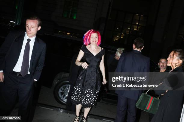 Lana Wachowski arrives with Marc Jacobs at the Center Dinner at Cipriani Wall St on April 20, 2017 in New York City.