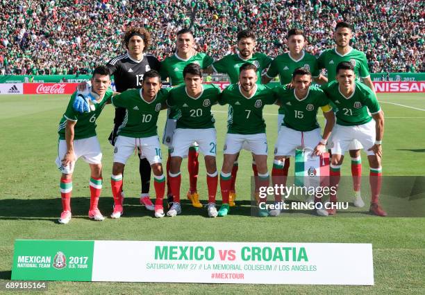 Mexico National team pose for photo before an international friendly soccer game against Croatia at LA Memorial Coliseum on May 27, 2017 in Los...