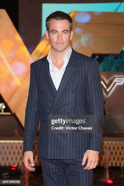 Actor Chris Pine attends the "Wonder Woman" Mexico City premiere at Parque Toreo on May 27, 2017 in Mexico City, Mexico.