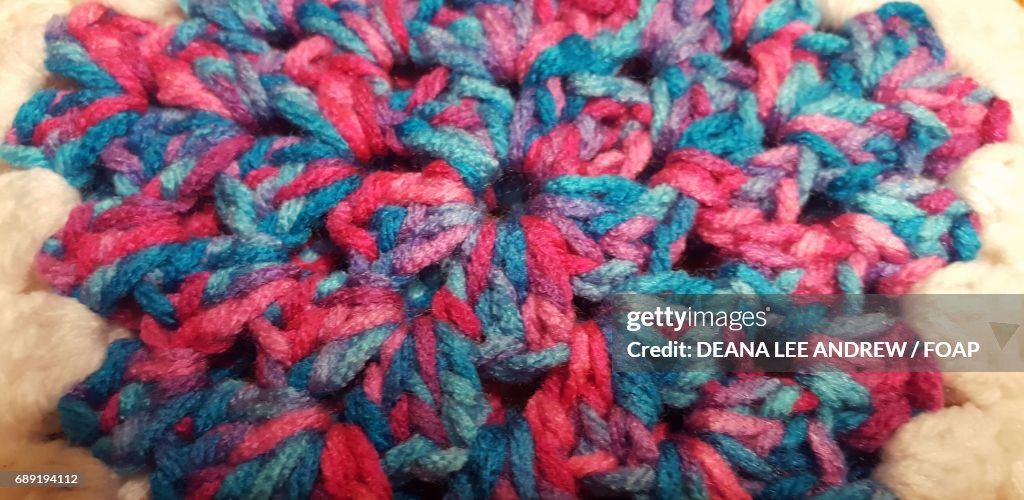 Close-up of a knitted wool