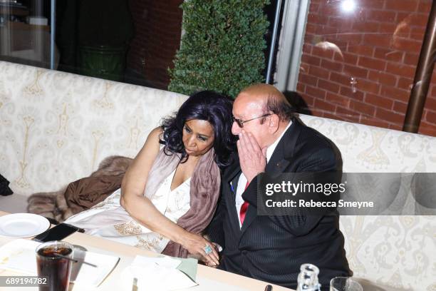 Aretha Franklin and Clive Davis attend the afterparty for the opening night of the 2017 Tribeca Film Festival World Premiere of "Clive Davis: The...