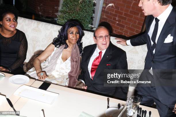 Aretha Franklin and Clive Davis attend the afterparty for the opening night of the 2017 Tribeca Film Festival World Premiere of "Clive Davis: The...