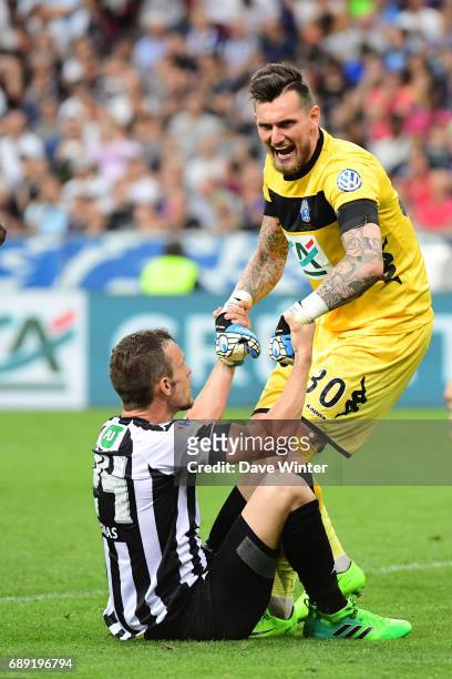 Alexandre Letellier of Angers and Romain Thomas of Angers during the National Cup Final match between Angers SCO and Paris Saint Germain PSG at Stade...