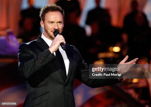 Cross-over artist Russell Watson rehearses at PBS' 2017 National Memorial Day Concert at U.S. Capitol, West Lawn on May 27, 2017 in Washington, DC.