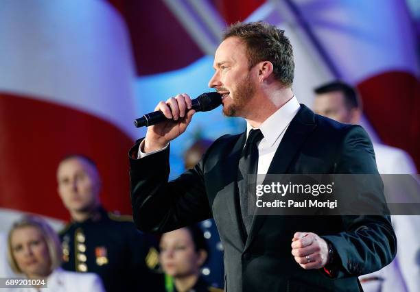 Cross-over artist Russell Watson rehearses at PBS' 2017 National Memorial Day Concert at U.S. Capitol, West Lawn on May 27, 2017 in Washington, DC.