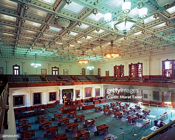 senate chamber, texas state capitol - sénat des états unis photos et images de collection