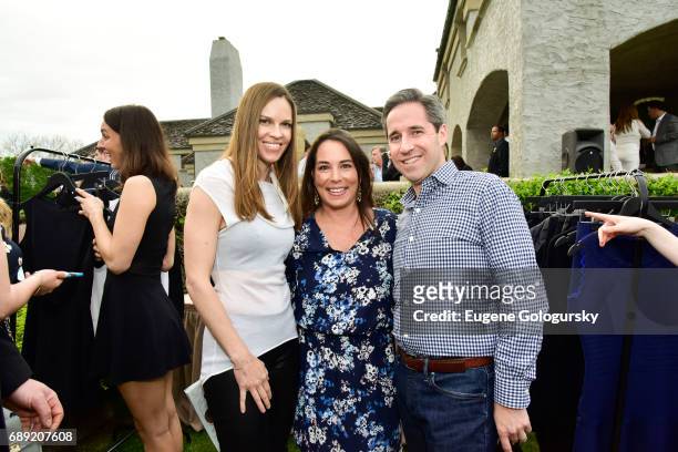 Hilary Swank, Samantha Yanks, and David Yanks attend the Hamptons Magazine Memorial Day Celebration With Cover Star Hilary Swank Presented by Bespoke...