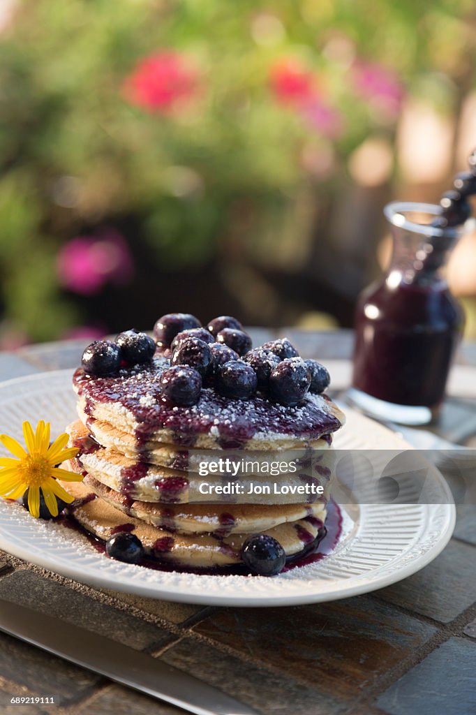 Stacked Blueberry Pancakes