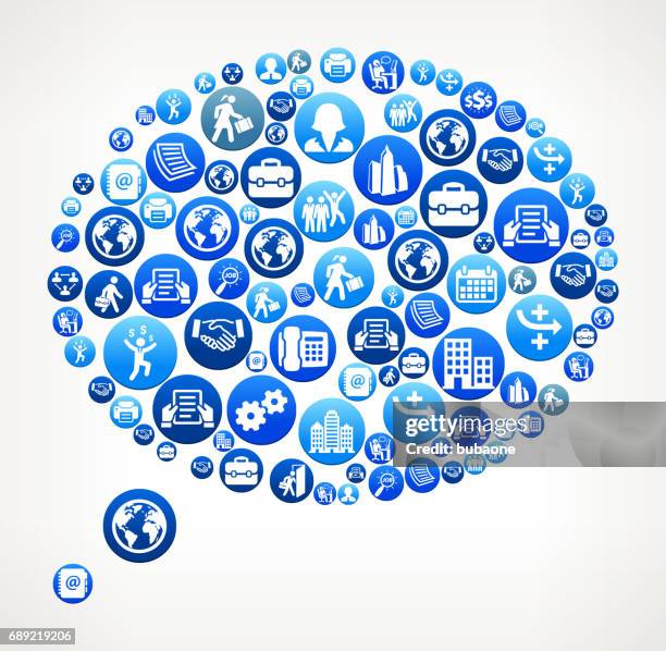 speech bubble work and employment blue vector button pattern - thinking man colored background stock illustrations