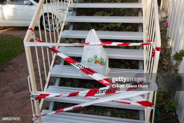 Cakeshop delivery at the steps of Schapelle Corby's mother's house on May 28, 2017 in Brisbane, Australia. Schapelle Corby was arrested in 2004 for...