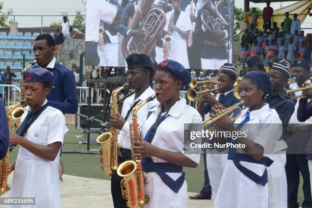 Members of Boys Brigade play during the Childrens Day parade at Agege Stadium in Lagos Nigeria May 27 2017.