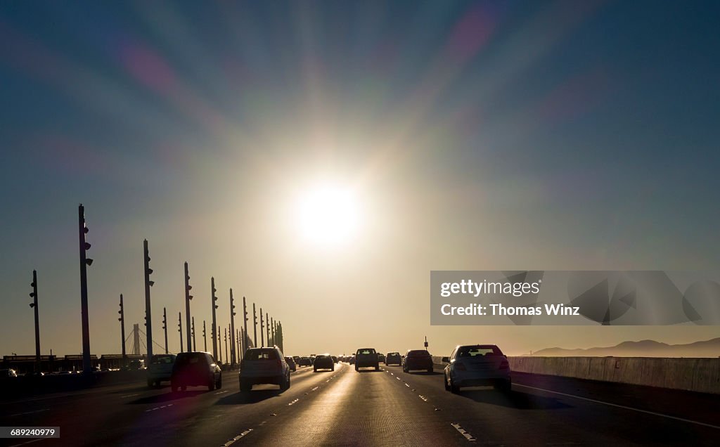 Driving into the sun