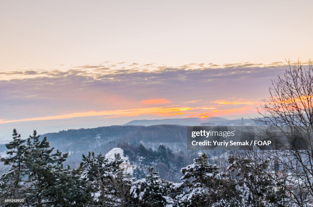 Dramatic sky during winter