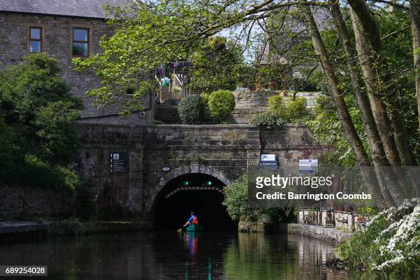 Greg Brookes tests out safety measures for a UK first, as the Canal & River Trust prepare to open the mile-long Foulridge Tunnel to canoeists. From...