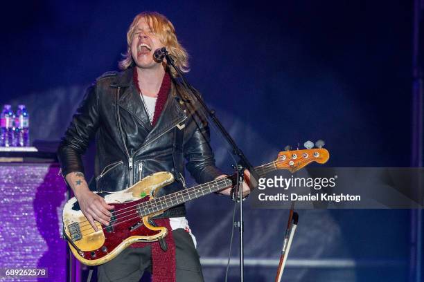 Musician Bryce Soderberg of Lifehouse performs on stage at The Freedom Concert Featuring Lifehouse at USS Midway on May 27, 2017 in San Diego,...