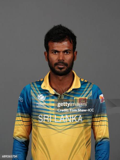Upul Tharanga of Sri Lanka poses for a picture during the Sri Lanka Portrait Session for the ICC Champions Trophy at Grand Hyatt on May 27, 2017 in...