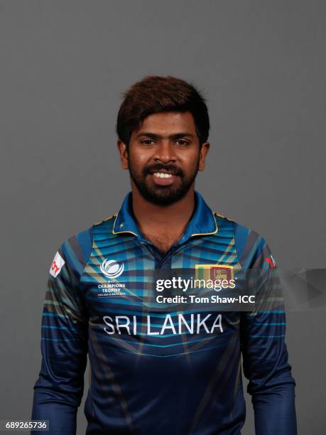 Niroshan Dickwella of Sri Lanka poses for a picture during the Sri Lanka Portrait Session for the ICC Champions Trophy at Grand Hyatt on May 27, 2017...