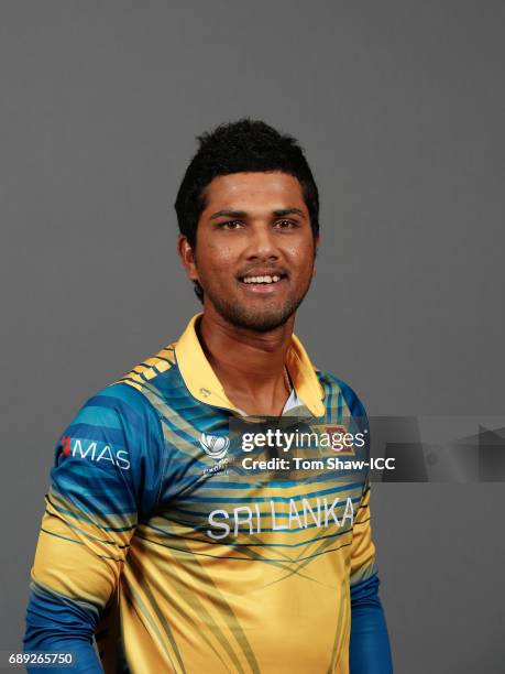 Dinesh Chandimal of Sri Lanka poses for a picture during the Sri Lanka Portrait Session for the ICC Champions Trophy at Grand Hyatt on May 27, 2017...