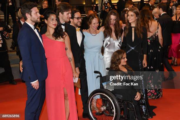 Thomas Hollande and his mother Segolene Royal attend the 'You Were Never Really Here' screening during the 70th annual Cannes Film Festival at Palais...