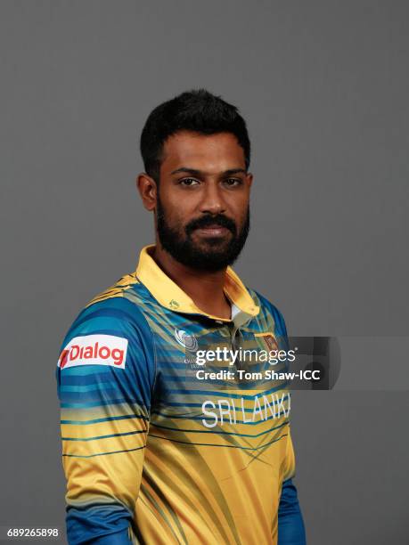 Chamara Kapugedera of Sri Lanka poses for a picture during the Sri Lanka Portrait Session for the ICC Champions Trophy at Grand Hyatt on May 27, 2017...