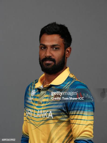 Chamara Kapugedera of Sri Lanka poses for a picture during the Sri Lanka Portrait Session for the ICC Champions Trophy at Grand Hyatt on May 27, 2017...