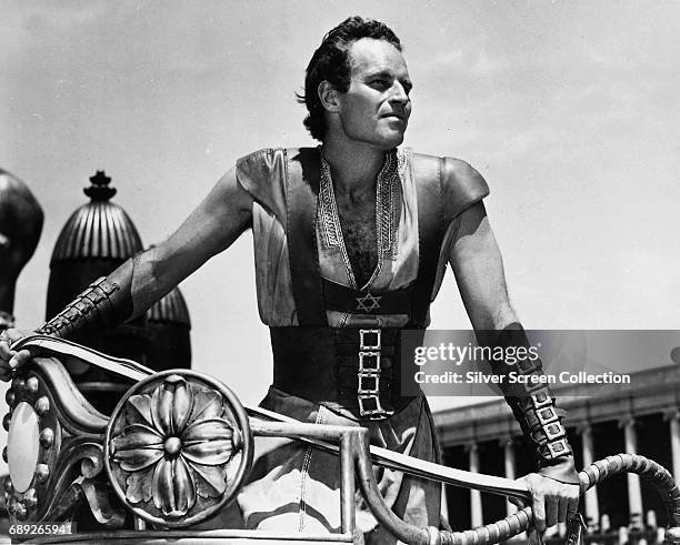 American actor Charlton Heston as Judah Ben-Hur in the film 'Ben-Hur', 1959.