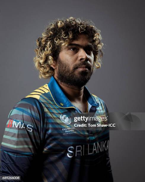 Lasith Malinga of Sri Lanka poses for a picture during the Sri Lanka Portrait Session for the ICC Champions Trophy at Grand Hyatt on May 27, 2017 in...