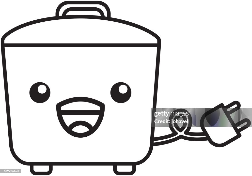 Kawaii Rice Cooker Cartoon High-Res Vector Graphic - Getty Images