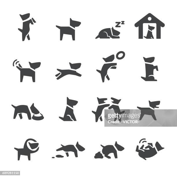 dog icons - acme series - puppy running stock illustrations